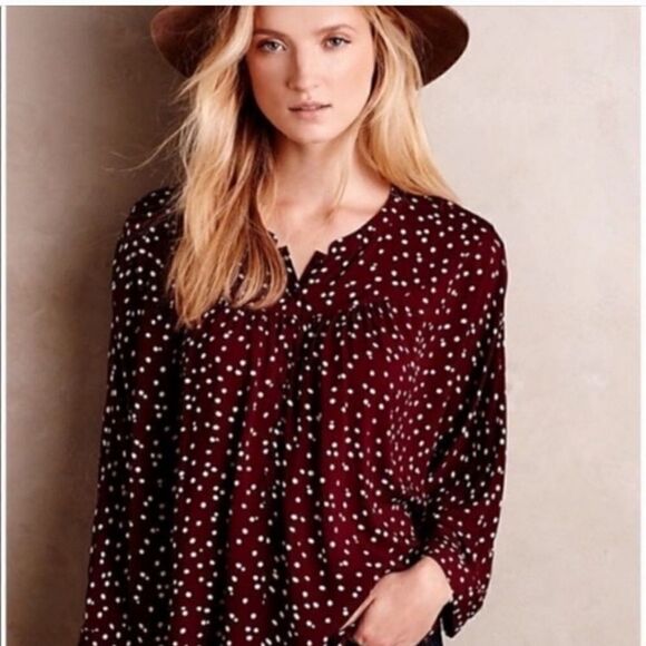 Anthropologie Tops - Anthropologie Maeve Maroon Top